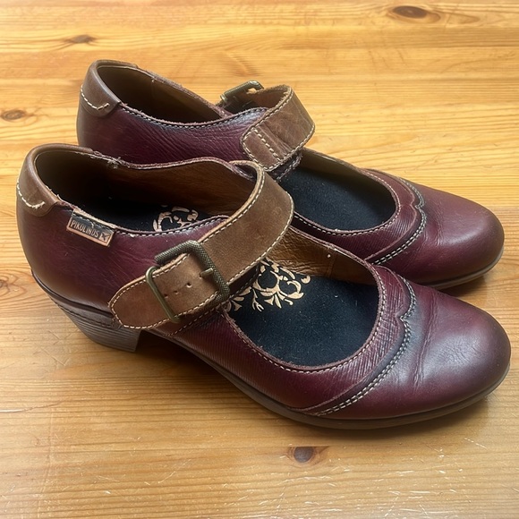 Pikolinos leather Mary Jane heels size 40 - Picture 1 of 12